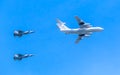 Il-78 (Midas) aerial tanker demonstrates refueling of 2 MiG-31