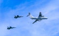 Il-78 (Midas) aerial tanker demonstrates refueling of 2 MiG-31