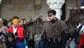 Il Volo dell`Angelo ,the traditional closing of the carnival in Piazza San Marco, in Venice, mardi gras in Italy