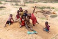 Curious group of children looking at a tourist in Ilakaka. Madagascar