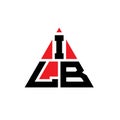 ILB triangle letter logo design with triangle shape. ILB triangle logo design monogram. ILB triangle vector logo template with red Royalty Free Stock Photo