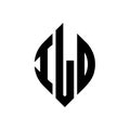 ILD circle letter logo design with circle and ellipse shape. ILD ellipse letters with typographic style. The three initials form a Royalty Free Stock Photo