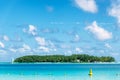 Ilde De Deux Cocos in fornt of Blue Bay, Mauritius Royalty Free Stock Photo