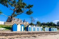 Ile-aux-Moines, bathing huts Royalty Free Stock Photo