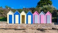 Ile-aux-Moines, bathing huts Royalty Free Stock Photo