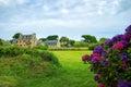 Ile de Brehat, France. Country House with Flower Garden at picturesque Ile de Brehat island