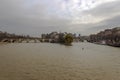 Ile de la Cite as seen from Pont des Arts, Paris, France Royalty Free Stock Photo