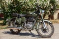 Indian Royal Enfield 500 Classic in Military Green color parked