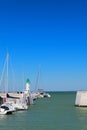 Ile de Re - lighthouse and boats in harbor of La Flotte Royalty Free Stock Photo