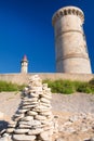 Ile de RÃÂ© - The lighthouse Phare des Baleines and old museum Royalty Free Stock Photo