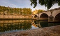 Ile Saint Louis and Pont Marie, River Seine banks in Paris, Fran Royalty Free Stock Photo