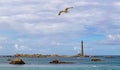 Ile vierge lighthouse on the north coast of Finistere Royalty Free Stock Photo