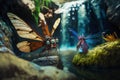 iled sceneryFairy and Butterfly on Dragonfly: Ultra-realistic Unreal Engine 5 Scene