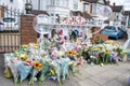 ILFORD, LONDON, ENGLAND- 2nd July 2022: Memorial to Zara Aleena at the site where she was murdered near home