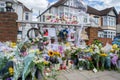 ILFORD, LONDON, ENGLAND- 2nd July 2022: Memorial to Zara Aleena at the site where she was murdered near home