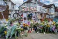 ILFORD, LONDON, ENGLAND- 2nd July 2022: Memorial to Zara Aleena at the site where she was murdered near home