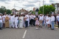 ILFORD, LONDON, ENGLAND- 2nd July 2022: People taking part in a silent walk in memory of Zara Aleena who was murdered