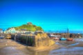 Ilfracombe harbour Devon coast in colourful hdr