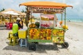 Fruit salad cart at Pilar beach - Itamaraca, Brazil