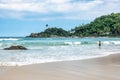 Ilha Grande, Brazil - Jan 27, 2024: Aventureiro beach on Ilha Grande at Angra dos Reis, Rio de Janeiro, Brazil