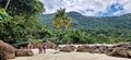 Ilha Grande, Brazil - Jan 27, 2024: Aventureiro beach on Ilha Grande at Angra dos Reis, Rio de Janeiro, Brazil