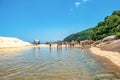 Ilha Grande, Brazil - Jan 27, 2024: Parnaioca Beach at Ilha Grande, Angra dos Reis, Brazil