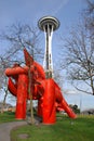 Iliad and the Space Needle Royalty Free Stock Photo