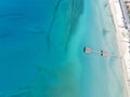 Ilica Beach Drone Photo, Summer Season in the Aegean Sea, Izmir Turkey Royalty Free Stock Photo