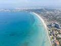 Ilica Beach Drone Photo, Summer Season in the Aegean Sea, Izmir Turkey Royalty Free Stock Photo