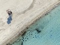 Ilica Beach Drone Photo, Summer Season in the Aegean Sea, Izmir Turkey Royalty Free Stock Photo