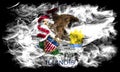 Ilinois state smoke flag, United States Of America Royalty Free Stock Photo