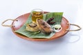 ilish panta Bengali new year festive dish. Boishakh panta ilish with green chilli