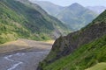 Kurmuk valley near Ilisu, a Greater Caucasus mountain village in north-western Azerbaijan Royalty Free Stock Photo