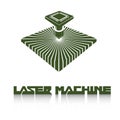 Iliumustration consisting of two CNC machine images in the form of a symbol or logo.