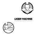 Iliumustration consisting of two CNC machine images in the form of a symbol or logo