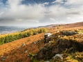 Ilkley moor with the view towards a Rocky outcrop Royalty Free Stock Photo