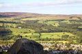 Ilkley Yorkshire England People climbing the cow and calf rocks Royalty Free Stock Photo