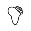 Ill broken tooth, cute vector icon illustration