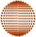 Optical illusion background of orange spheres