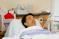 Ill patient on stretcher ready for dialysis Royalty Free Stock Photo