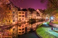 The Ill river in Petite France area, Strasbourg Royalty Free Stock Photo