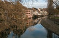 The Ill river in Petite France area of Strasbourg Royalty Free Stock Photo