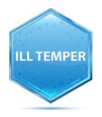 Ill Temper crystal blue hexagon button