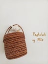 Ille cave Museum in El Nido, Palawan - July 11, 2020: A woven Nito basket in museum display
