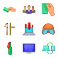 Illegal act icons set, cartoon style Royalty Free Stock Photo