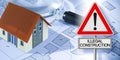Illegal building activity concept with a residential building built without a valid Building or Work Permit Royalty Free Stock Photo