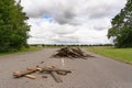 Illegal fly tipping and dumping of waste in a lane. Hertfordshire. UK Royalty Free Stock Photo