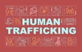 Illegal human trafficking and slavery word concepts banner Royalty Free Stock Photo