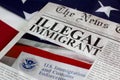 Illegal immigrant headline Royalty Free Stock Photo