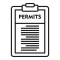 Illegal immigrants permits icon, outline style